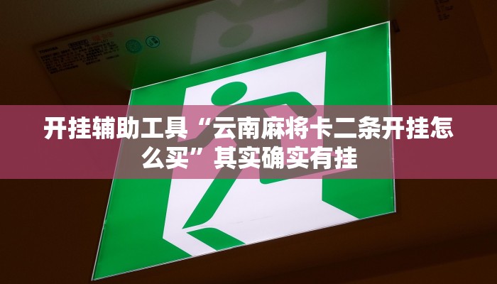 开挂辅助工具“云南麻将卡二条开挂怎么买”其实确实有挂