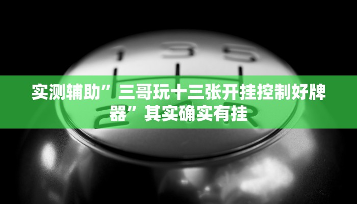实测辅助”三哥玩十三张开挂控制好牌器”其实确实有挂