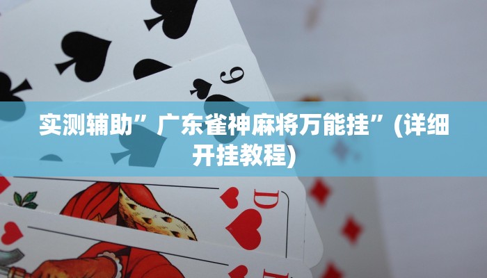 实测辅助”广东雀神麻将万能挂”(详细开挂教程)