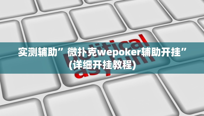 实测辅助”微扑克wepoker辅助开挂”(详细开挂教程)