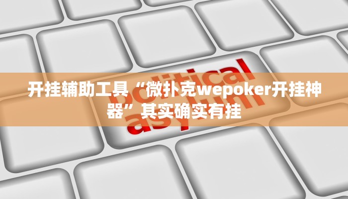 开挂辅助工具“微扑克wepoker开挂神器”其实确实有挂